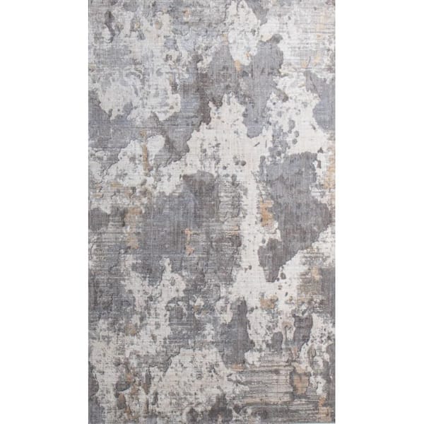 BASHIAN Montrose Cream/Grey  4 ft. x 6 ft. (3 ft. 6 in. x 5 ft. 6 in.) Abstract Contemporary Accent Rug