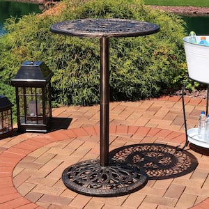 40 in. Cast Iron Bar-Height Patio Outdoor Round High Top Pub Table
