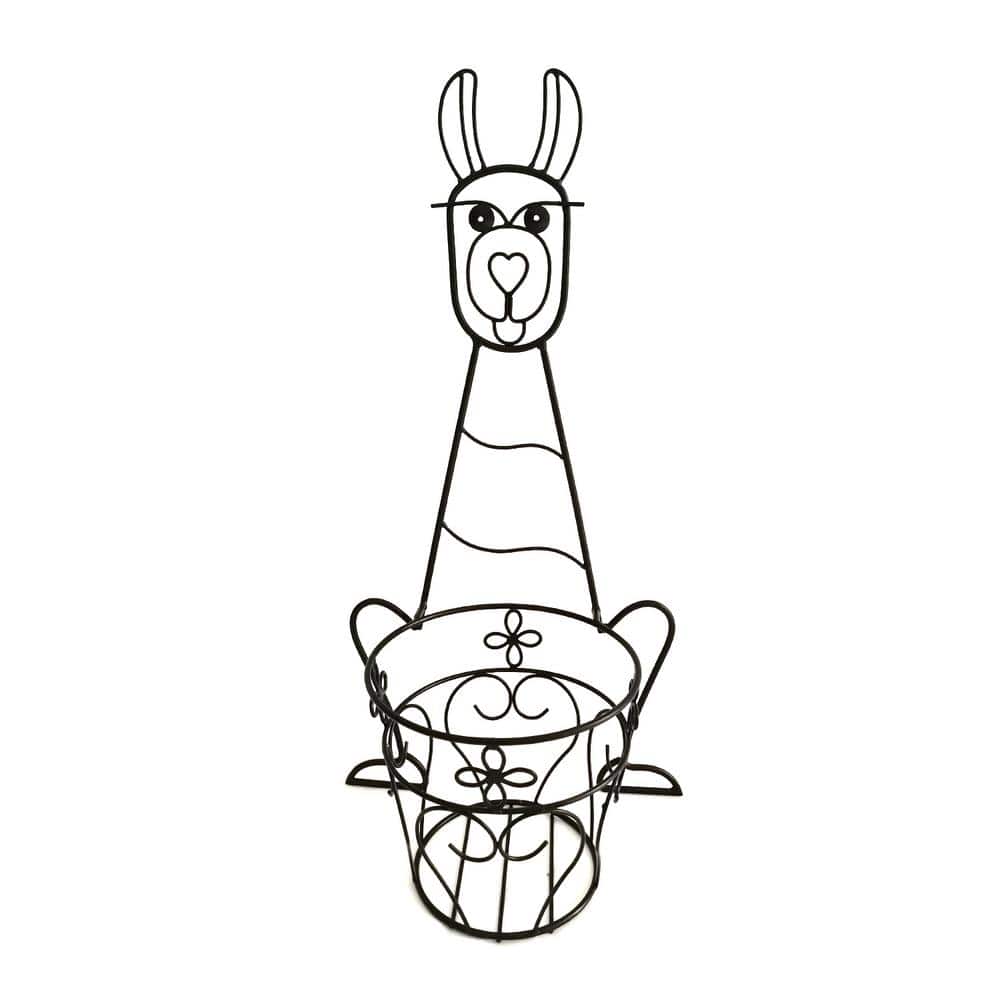 Patio Life Llama Steel Planter with Coco Liner 81044 The Home Depot