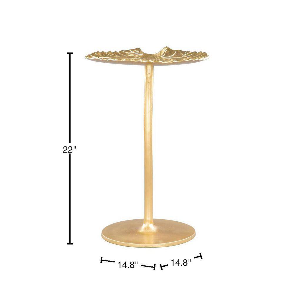 Elegant Lily 22'' Round Gold Metal Side Table