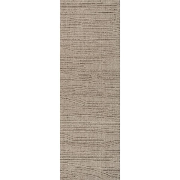 Cyrene Abstract Bohemian Wool Area Beige 3 ft. x 8 ft. Indoor Runner Rug