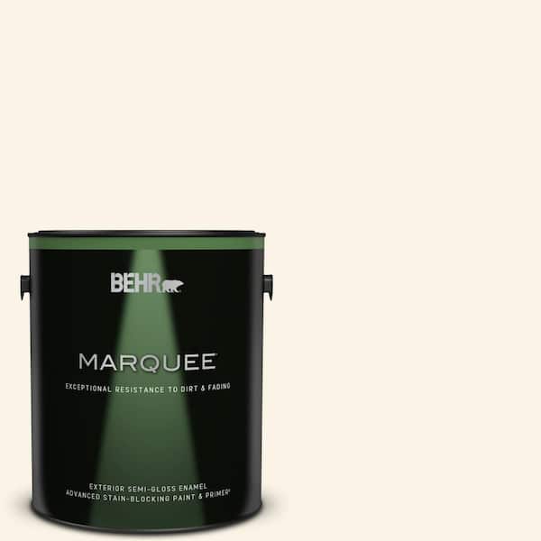 BEHR MARQUEE 1 gal. #W-D-200 Pot of Cream Semi-Gloss Enamel Exterior Paint & Primer