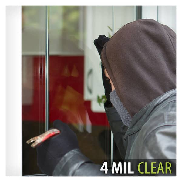 Sold as one continuous roll. 2 Mil Clear Safety Window Film  30" Wide x 1yd 