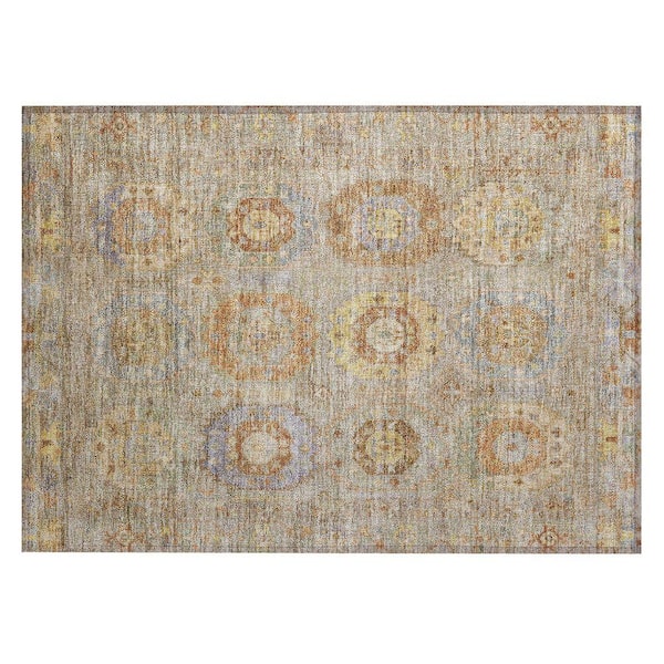Chantille Machine Washable Indoor/Outdoor Abstract ACN2227 Taupe 1 ft. 8 in. x 2 ft. 6 in. Accent Rug