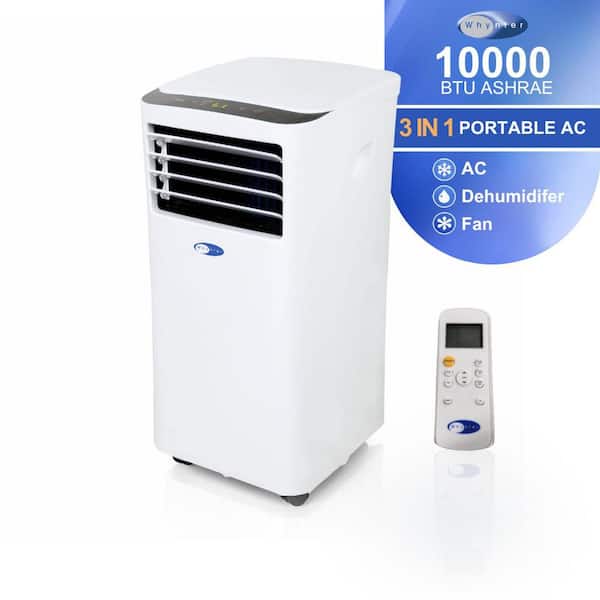 7,000 (DOE) BTU Portable Air Conditioner Cools 300 sq. ft. with Dehumidifier, Remote, and Filter in White