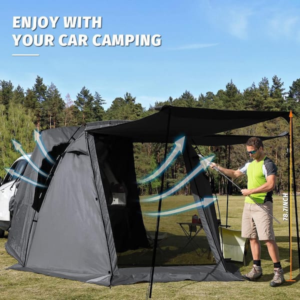Zeus & Ruta 9 ft. x 11 ft. Black SUV Car Tent, Tailgate Shade