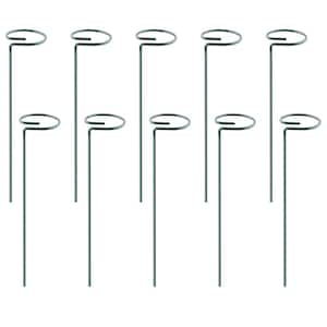 10-Pieces Plant Support Stakes Garden Flower Single Stem Support Stake Metal Plant Cage Support Ring