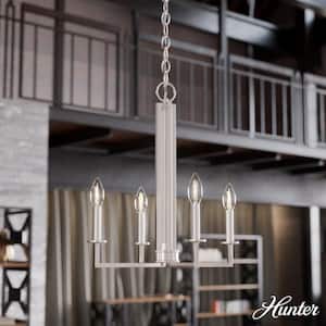 Bearden 4-Light Brushed Nickel Candle Chandelier for Dining Room with No Bulbs Included
