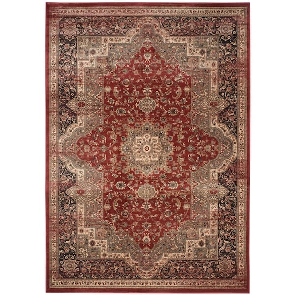 SAFAVIEH Vintage Rust/Black 9 ft. x 12 ft. Border Area Rug