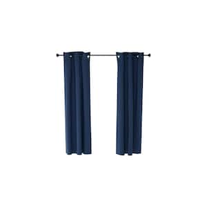 Dark Blue Grommet Blackout Curtain - 42 in. W x 63 in. L (Set of 2)