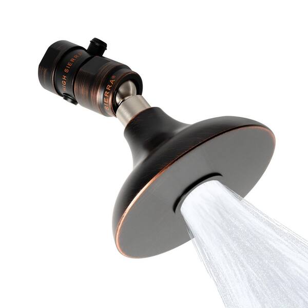 High Sierra Showerheads 1-Spray 3.3 in. Single Wall Mount Waterfall Fixed Rain Shower Head in Oil Rubbed Bronze