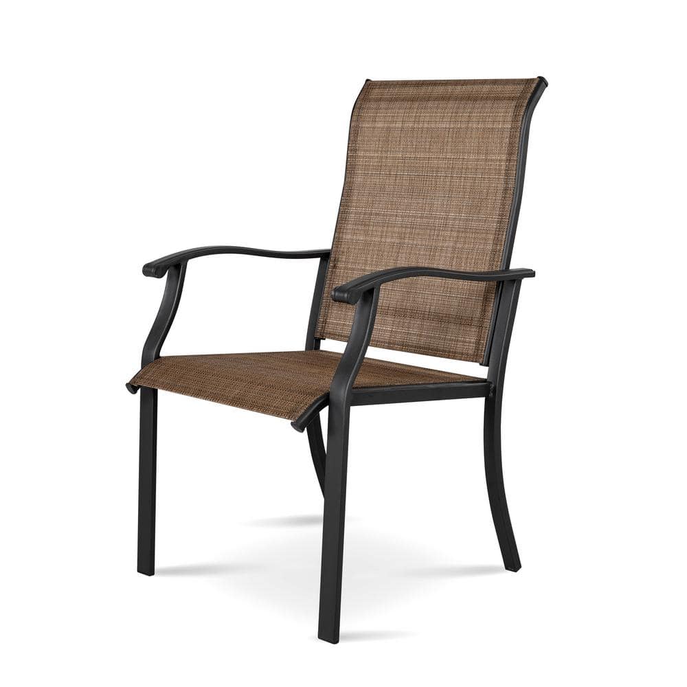 Nuu Garden Brown Textilene and Iron Outdoor Patio Chair with Powder-Coated Finish