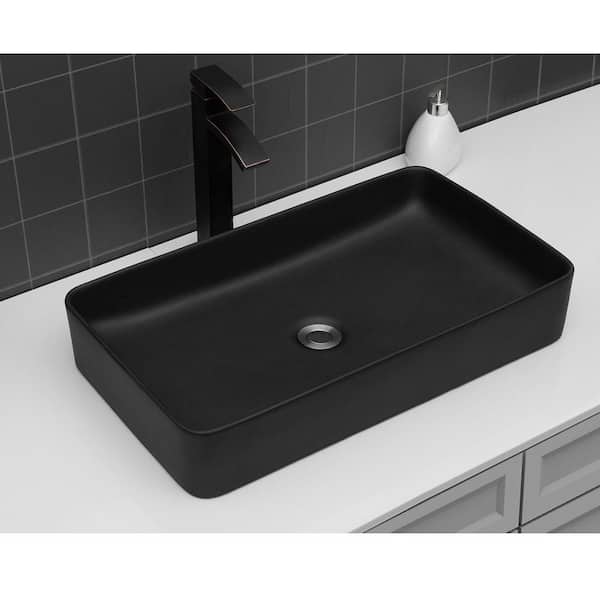 Boyel Living 18 in. x 14 in. Vessel Sink Rectangle Undermount Bathroom Sink White Boyel Living 18 in. x 14 in. Vessel Sink Rectangle Undermount Bathroom Sink White