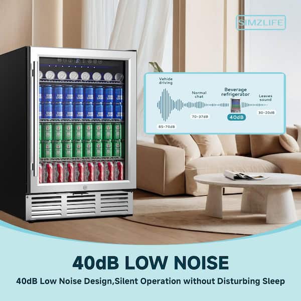 SIMZLIFE 23.5 in. Single Zone 180-Cans Freestanding/Built-in