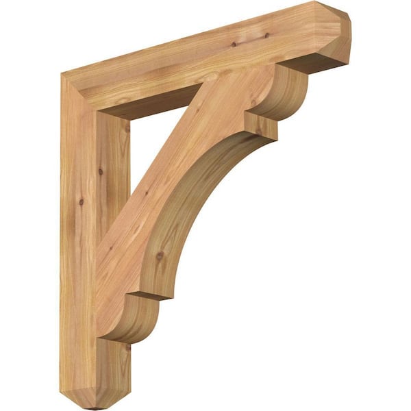 Ekena Millwork 3.5 in. x 24 in. x 24 in. Western Red Cedar Olympic Craftsman Smooth Bracket