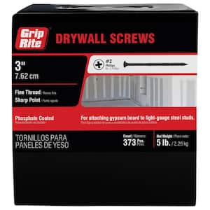 #8 x 3 in. Philips Bugle-Head Fine Thread Drywall Screws (5 lb.-Pack)