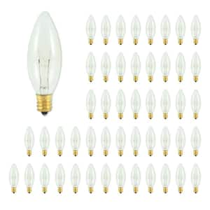 Feit Electric 25-Watt B10 E12 Clear Flame Tip Double Life Incandescent Light  Bulb, Soft White 2700K (4-Pack) BP25CFC/DL/4 - The Home Depot