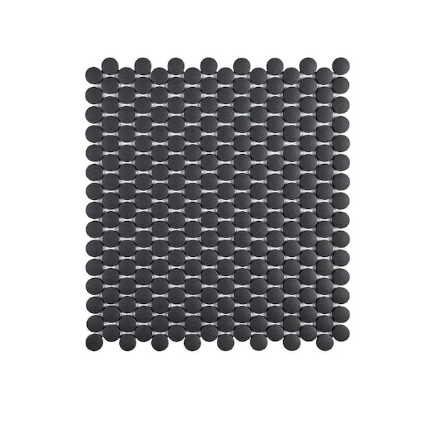 Jeffrey Court Shadow Mountain Gray 11.375 in. x 12.25 in. Penny Round ...