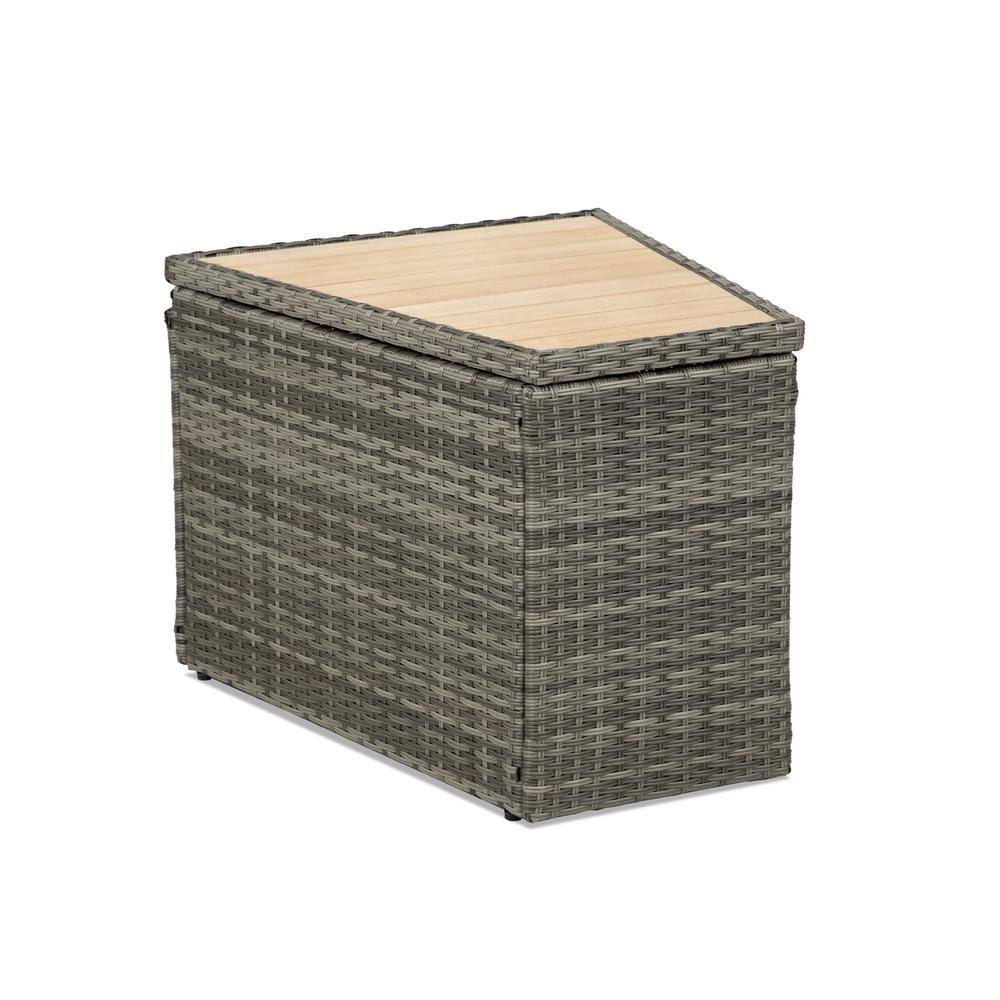 Gray Aluminum 6-Piece Outdoor Sectional with Fire Pit