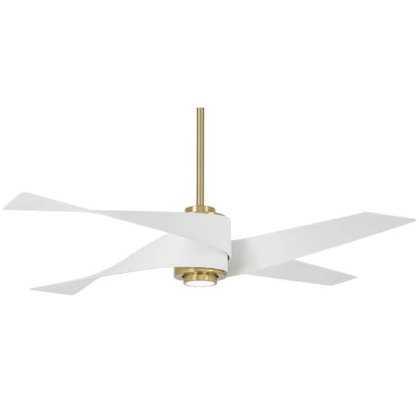 praktisk melodi måle MINKA-AIRE Artemis IV 64 in. Integrated LED Indoor Soft Brass and Flat  White Ceiling Fan with Light and Remote Control F903L-SBR/WHF - The Home  Depot