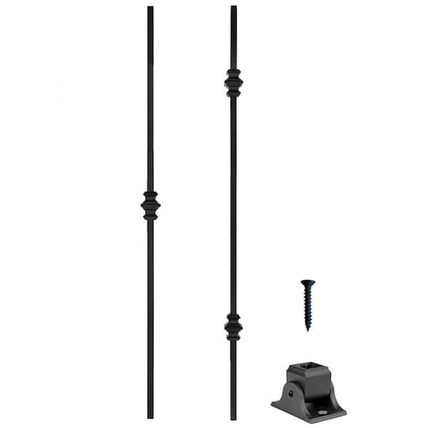 Royal Railing Series Versailles 25 in. H x 1/2 in. W Black  Galvinized Steel StairBalusters Hardware Included (13-Pack)
