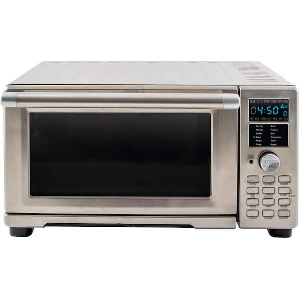 Nuwave Bravo Xl 1800 W 4 Slice Stainless Steel Toaster Oven And Air Fryer 801 The Home Depot