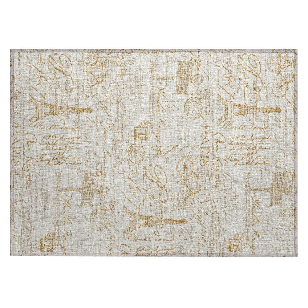 Chantille Machine Washable Indoor/Outdoor Abstract ACN2209 Gold 1 ft. 8 in. x 2 ft. 6 in. Accent Rug price history on PriceWatchPro