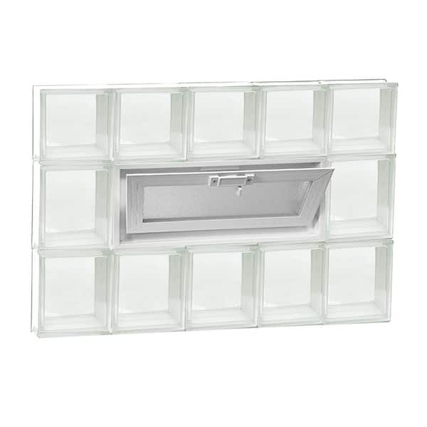 Clearly Secure 28.75 in. x 21.25 in. x 3.125 in. Frameless Vented Clear Glass Block Window