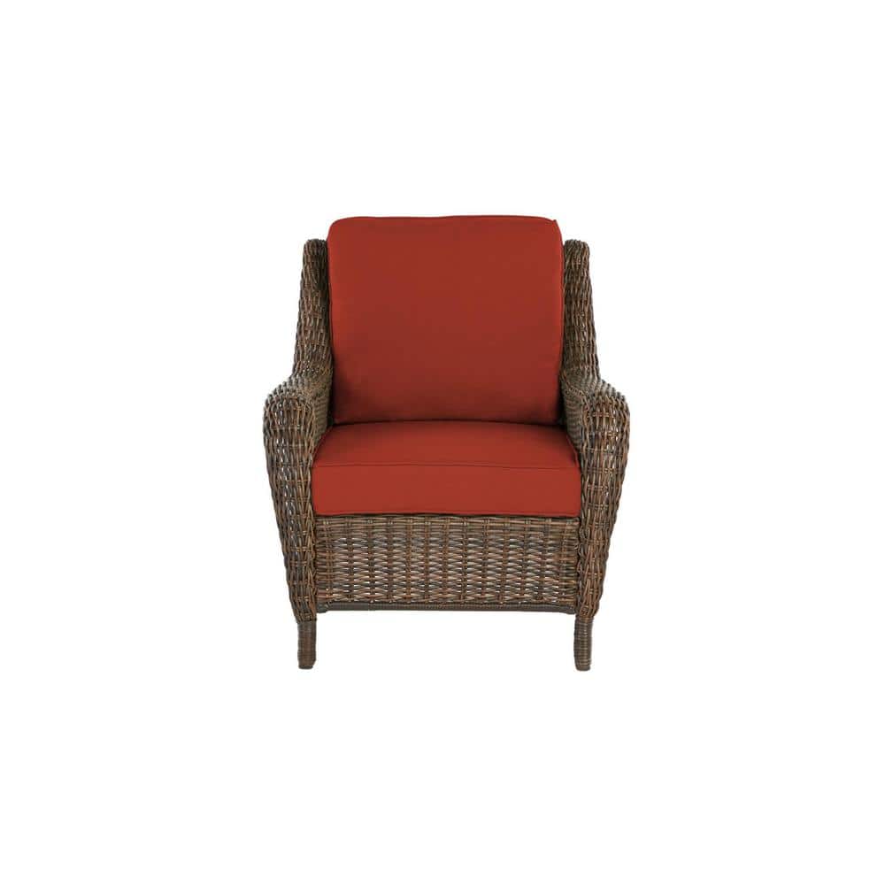 Hampton Bay Cambridge Brown Wicker Outdoor Patio Lounge Chair with