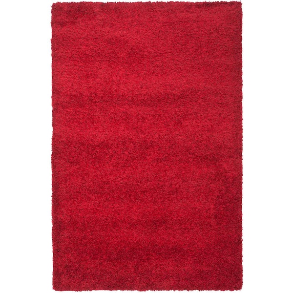 SAFAVIEH California Shag Red 5 ft. x 8 ft. Solid Area Rug