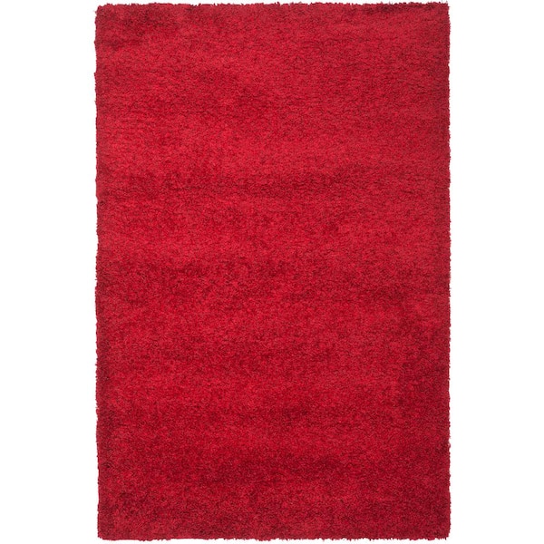 SAFAVIEH California Shag Red 9 ft. x 12 ft. Solid Area Rug
