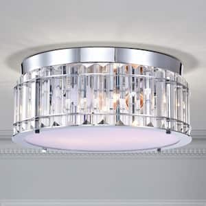 Collena 12 in. 2-Light Indoor Polished Chrome Flush Mount with Light Kit