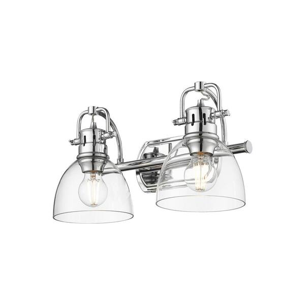 Golden Lighting - Duncan 8.25 in. 2-Light Chrome Vanity Light with Clear Shade