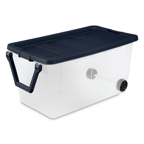 Sterilite 160 Qt Wheeled Storage Box, Large Plastic Storage Boxes With Lids And Wheels