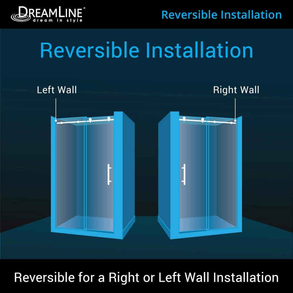 72" Frameless Sliding Shower Door with Polished Stainless Steel Frame
