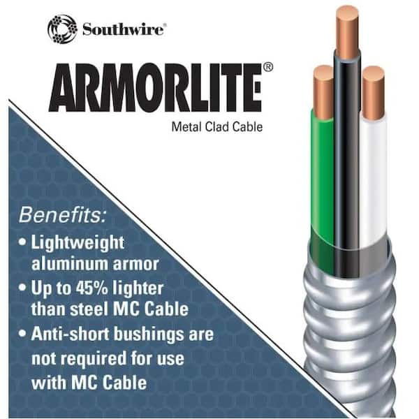 Southwire 125 ft. 10/2 Solid MC Lite Cable 68581805 - The Home Depot