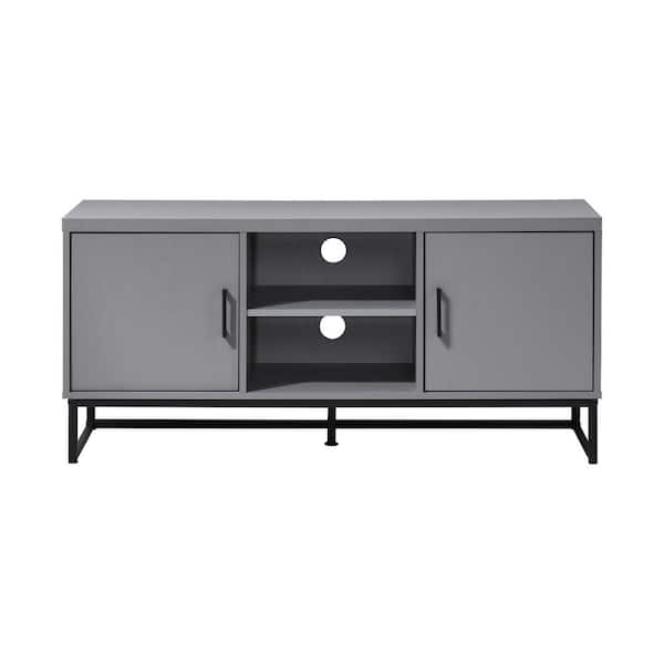 47 in. Grey Wood TV Stand with 2 Storage Cabinets Fits TV's up to 50 in.