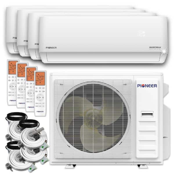 Quantum Ultra 4-Zone 36,000 BTU 24 SEER Ductless Wi-Fi Enabled Mini Split Heat Pump with 16 ft., Lines