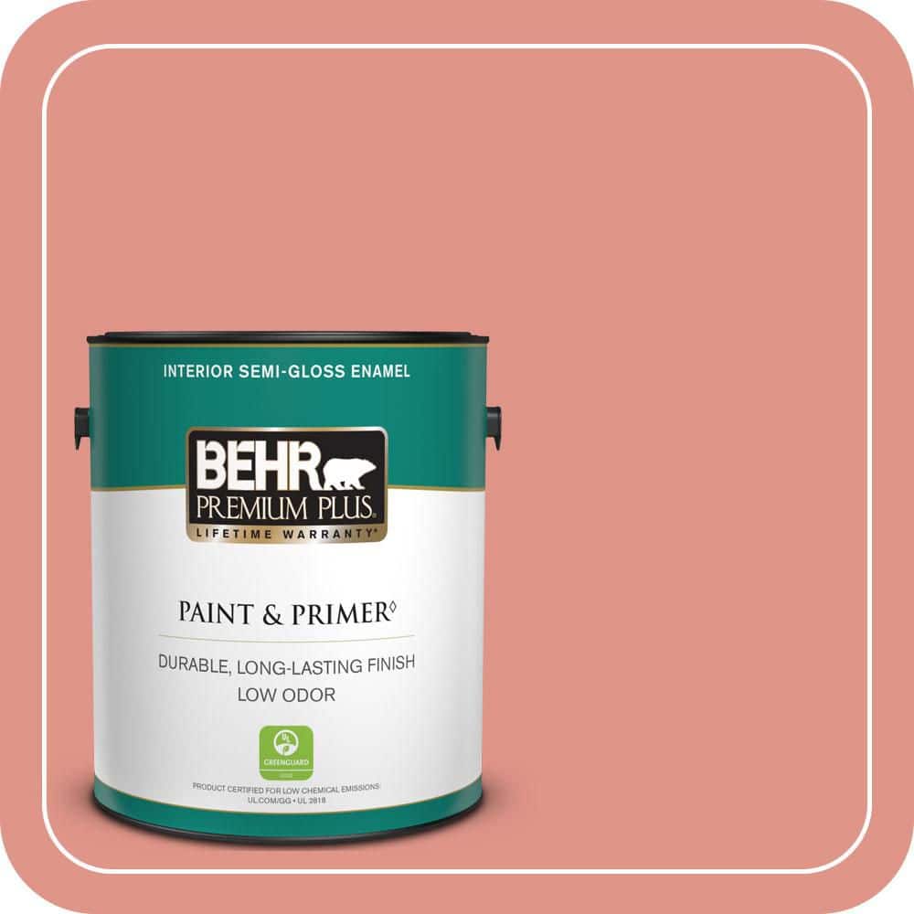 1 gal. #BIC-18 Fresh Watermelon Semi-Gloss Enamel Low Odor Interior Paint & Primer price history on PriceWatchPro