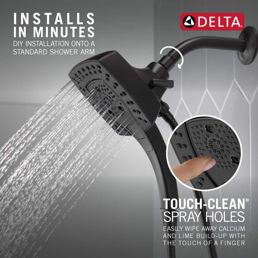 Matte Black Stainless Steel Dual Handheld Wall Mount Shower