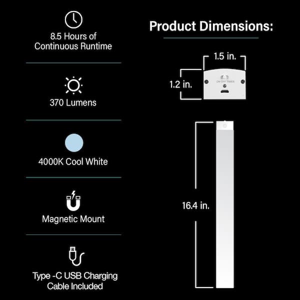 Feit Electric 2.6 in. Battery Operated LED White Motion Sensor 8