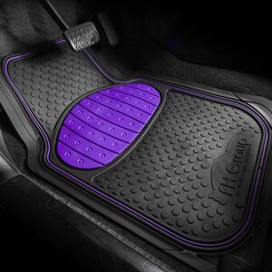 Purple Heavy Duty Liners Trimmable Touchdown Floor Mats - Universal Fit for Cars, SUVs, Vans and Trucks - Full Set