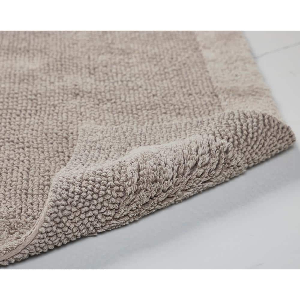 Gray Cotton Tufted Reversible 3-Piece Bath Rug Set