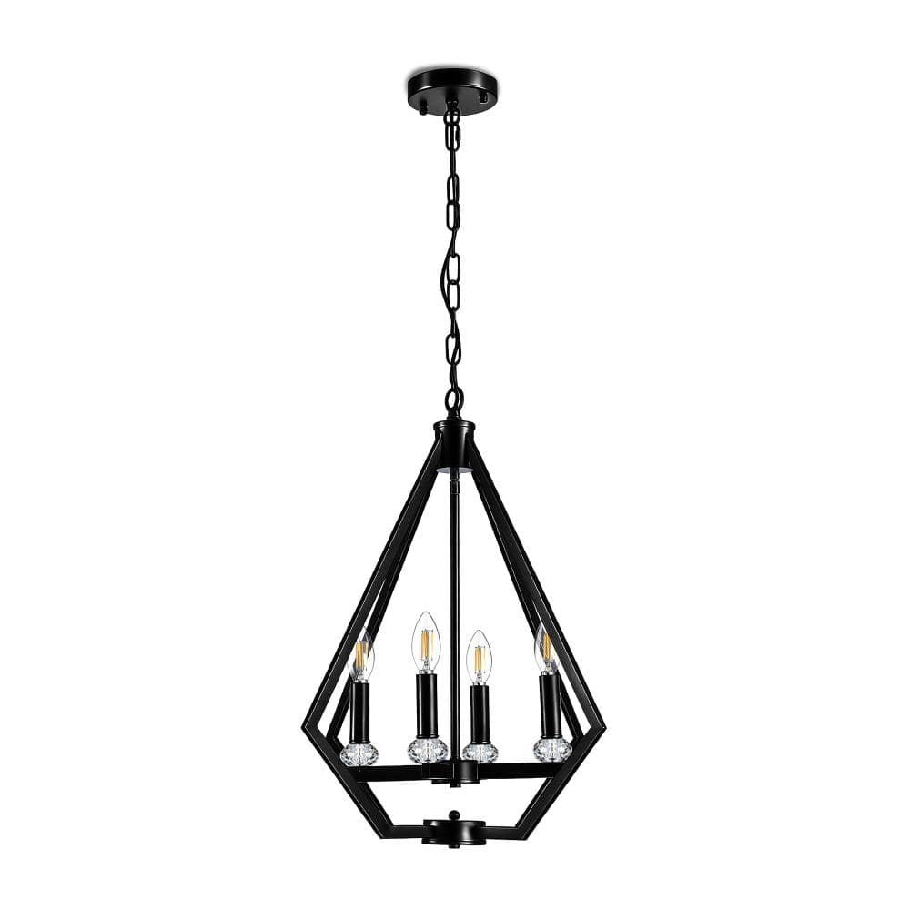 4-Light Matte Black Iron Pendant Light with Dimmable Function and Adjustable Hanging Arms, E12 Bulb Compatible price history on PriceWatchPro