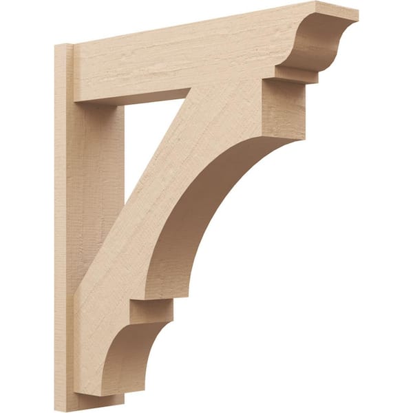 Ekena Millwork 8 in. x 38 in. x 34 in. Balboa Traditional Rough Cedar Woodgrain Timberthane Polyurethane Outlooker, Primed Tan
