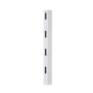 5 in. x 5 in. x 8 ft. Vinyl White Ranch 4-Rail End Fence Post
