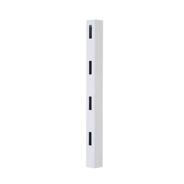 Veranda 5 in. x 5 in. x 8 ft. Vinyl White Ranch 4-Rail End Fence Post