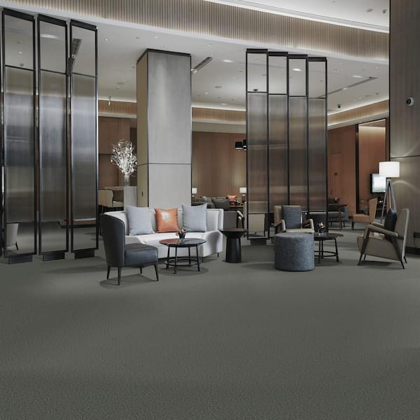 Ramble On - Beacon - Black 20 oz. SD Polyester Loop Installed Carpet
