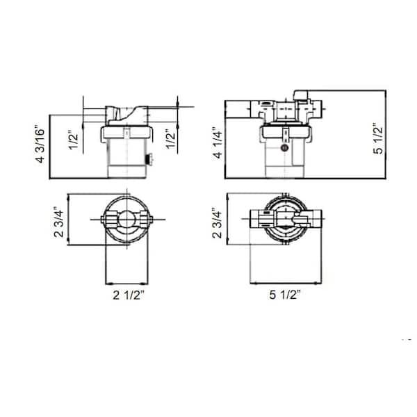 GOULDS WATER TECHNOLOGY Laing Thermotech E Series 0.02 HP E1-BCTVNNNW-01  Circulating Pump with Adjustable Speed and Plug 60A0G1008 - The Home Depot