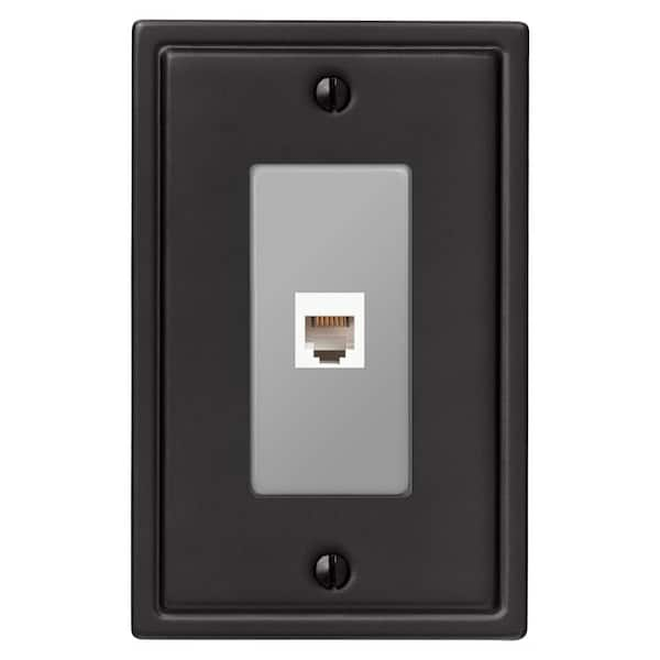 AMERELLE Moderne Wallplate 1 Phone Steel Matte Black (1-Pack)